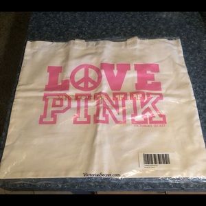 PINK Victoria’s Secret White and Pink Tote Bag